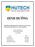 Điều kiện kinh tế, xã hội, giáo dục ảnh hưởng đến tình trạng dinh dưỡng của cá nhân, cộng đồng