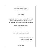 Thực hiện chính sách phát triển cán bộ, công chức, viên chức từ thực tiễn huyện hóc môn, thành phố hồ chí minh