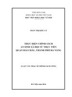 Thực hiện chính sách an sinh xã hội từ thực tiễn quận Hải Châu, thành phố Đà Nẵng