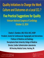 Áp dụng sáng kiến chất lượng để thay đổi văn hoá và kết cục trong phòng can thiệp 