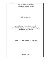 Quản lý hoạt động tổ chuyên môn trường tiểu học hồng hà, quận bình thạnh, thành phố hồ chí minh 