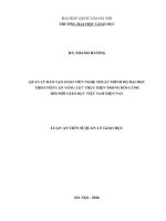 Quản lý đào tạo giáo viên nghệ thuật trình độ đại học theo tiếp cận năng lực thực hiện trong bối cảnh đổi mới giáo dục việt nam hiện nay 