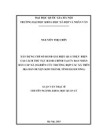 Xây dựng chỉ số đánh giá hiệu quả cải cách thủ tục hành chính tại uỷ ban nhân dân cấp xã” (nghiên cứu trường hợp các xã trên địa bàn huyện kim thành, tỉnh hải dương) 