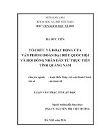 Tổ chức và hoạt động của Văn phòng Đoàn ĐBQH và HĐND từ thực tiễn tỉnh Quảng Nam