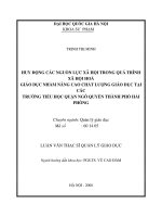 Huy động các nguồn lực xã hội trong quá trình xã hội hoá giáo dục nhằm nâng cao chất lượng giáo dục tại các trường tiểu học quận ngô quyền thành phố hải phòng 