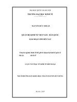 Quan hệ kinh tế việt nam – hàn quốc giai đoạn 1992 đến nay 