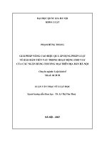 Giải pháp nâng cao hiệu quả áp dụng pháp luật về bảo đảm tiền vay trong hoạt động cho vay của các ngân hàng thương mại trên địa bàn hà nội 