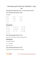 Giải bài tập trang 95, 96 SGK Toán 2: Bảng nhân 2 - Luyện tập