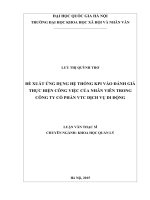 Đề xuất ứng dụng hệ thống KPI vào đánh giá thực hiện công việc của nhân viên trong công ty cổ phần VTC dịch vụ di động 