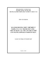 So sánh phương thức thể hiện ý nghĩa của các thành ngữ anh   việt sử dụng các yếu tố chỉ cơ thể con người (giới hạn ở khuôn mặt) 