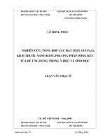 Nghiên cứu, tổng hợp các hạt oxit sắt fe3o4 kích thước nano bằng phương pháp đồng kết tủa để ứng dụng trong y học và sinh học 