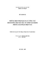 Những biện pháp quản lý công tác bồi dưỡng đội ngũ bác sỹ tỉnh nam định trong giai đoạn hiện nay 