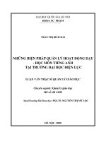 Những biện pháp quản lý hoạt động dạy   học môn tiếng anh tại trường đại học điện lực 