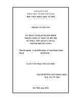 Xử phạt vi phạm hành chính trong lĩnh vực trật tự đô thị từ thực tiễn quận Cẩm Lệ, thành phố Đà Nẵng