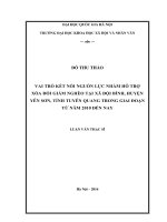 Vai trò kết nối các nguồn lực nhằm hỗ trợ xóa đói giảm nghèo tại xã đội bình, huyện yên sơn, tỉnh tuyên quang trong giai đoạn từ năm 2010 đến nay 