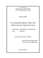 Cải cách hành chính từ thực tiễn huyện Quế Sơn, tỉnh Quảng Nam