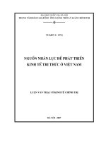 Nguồn nhân lực để phát triển kinh tế tri thức ở việt nam 