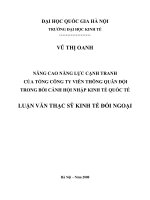 Nâng cao năng lực cạnh tranh của tổng công ty viễn thông quân đội trong bối cảnh hội nhập kinh tế quốc tế 