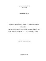 Pháp luật về giấy phép và điều kiện kinh doanh trong giai đoạn gia nhập thị trường ở việt nam   những vấn đề lý luận và thực tiễn 