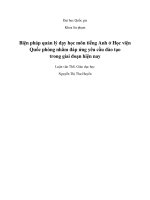 Biện pháp quản lý dạy học môn tiếng anh ở học viện quốc phòng nhằm đáp ứng yêu cầu đào tạo trong giai đoạn hiện nay 