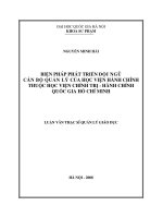 Biện pháp phát triển đội ngũ cán bộ quản lý của học viện hành chính thuộc học viện chính trị   hành chính quốc gia hồ chí minh 