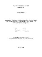 Chăm sóc và bảo vệ trẻ em có hoàn cảnh khó khăn cơ sở lý luận và thực tiễn pháp lý về dân sự ở việt nam hiện nay 