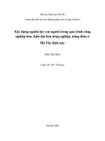 Xây dựng nguồn lực con người trong quá trình công nghiệp hóa, hiện đại hóa nông nghiệp, nông thôn ở hà tây hiện nay 