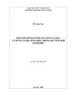 Phân bố kênh, đánh giá chất lượng và dung lượng báo hiệu trong hệ tích hợp GSM GPRS 