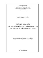 Quản lý nhà nước về thu hút nhân lực chất lượng cao từ thực tiễn thành phố Đà Nẵn