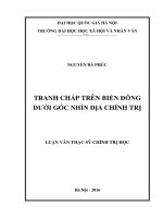 Tranh chấp trên biển đông dưới góc nhìn địa chính trị 