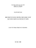 Biện pháp xây dựng trường trung học cơ sở đạt chuẩn quốc gia ở huyện từ liêm 