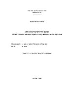 Vận dụng thuyết phân quyền trong tổ chức và hoạt động của bộ máy nhà nước việt nam 