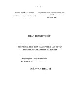 Mô phỏng, tính toán máy ép thủy lực 400 tấn bằng phương pháp phần tử hữu hạn 