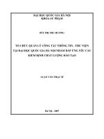 Tổ chức quản lý công tác thông tin   thư viện tại đại học quốc gia hà nội nhằm đáp ứng yêu cầu của kiểm định chất lượng đào tạo 