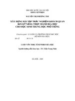 Xây dựng bài tập trắc nghiệm khách quan rèn kỹ năng thực hành hóa học cho học sinh trung học phổ thông 