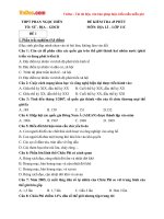 Đề kiểm tra 45 phút học kì 1 môn Địa lý lớp 11 trường THPT Phan Ngọc Hiển, Cà Mau năm học 2016 - 2017