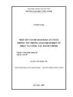 Một số vấn đề đảm bảo an toàn thông tin trong giao dịch điện tử phục vụ công tác hành chính 