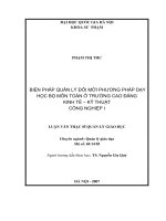 Biện pháp quản lý đổi mới phương pháp dạy học bộ môn toán ở trường cao đẳng kinh tế   kỹ thuật công nghiệp i 