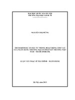 Thẩm định dự án đầu tư trong hoạt động cho vay của ngân hàng thương mại cổ phần kỹ thương việt nam techcombank 