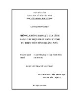 Phòng, chống bạo lực gia đình bằng các biện pháp hành chính từ thực tiễn tỉnh Quảng Nam