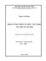 Khảo sát đặc điểm cấu trúc ngữ nghĩa của tên người anh 