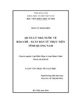 Quản lý nhà nước về báo chí  xuất bản từ thực tiễn tỉnh Quảng Nam