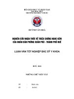 Nghiên cứu nhận thức về triệu chứng nghe kém của nhân dân phường Xuân Phú - thành phố Huế