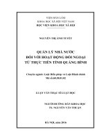 Quản lý nhà nước đối với hoạt động đối ngoại từ thực tiễn tỉnh Quảng Bình