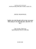 Nghiên cứu trình độ phát triển tư duy trực quan hình tượng trẻ em cuối mẫu giáo, sắp bước vào lớp 1 