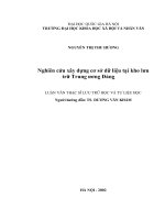 Nghiên cứu xây dựng cơ sở dữ liệu tại kho lưu trữ trung ương đảng 