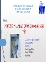 Pương pháp bảo quản giống vi sinh vật PPT
