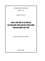 Quản lý nhà nước và sự tham gia của cộng đồng trong lĩnh vực phòng chống buôn bán người ở việt nam 