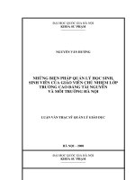 Những biện pháp quản lý học sinh, sinh viên của giáo viên chủ nhiệm lớp trường cao đẳng tài nguyên và môi trường hà nội 