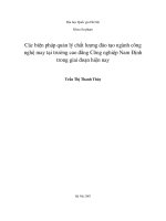 Các biện pháp quản lý chất lượng đào tạo ngành công nghệ may tại trường cao đẳng công nghiệp nam định trong giai đoạn hiện nay 